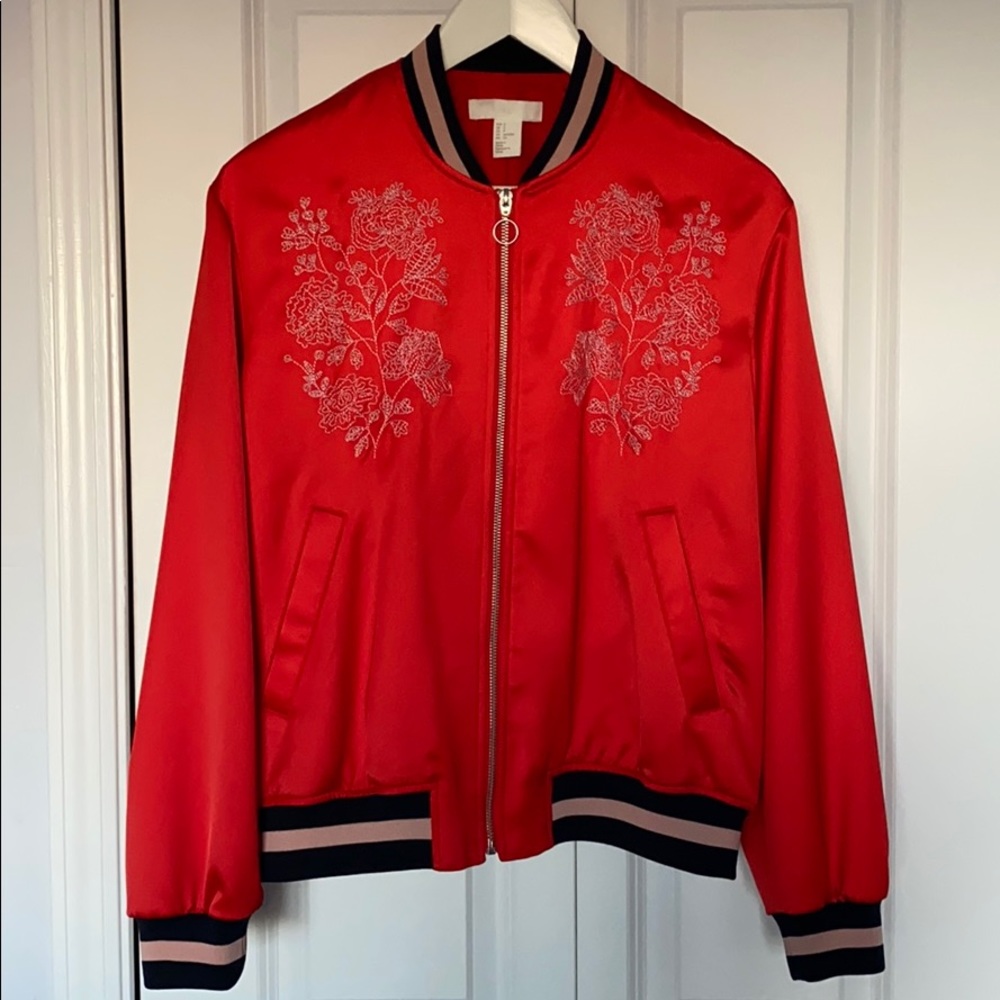 NWOT! H&M satin bomber jacket